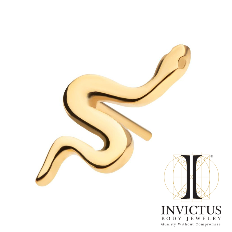 24Kt Gold PVD Titanium Threadless Snake Ends