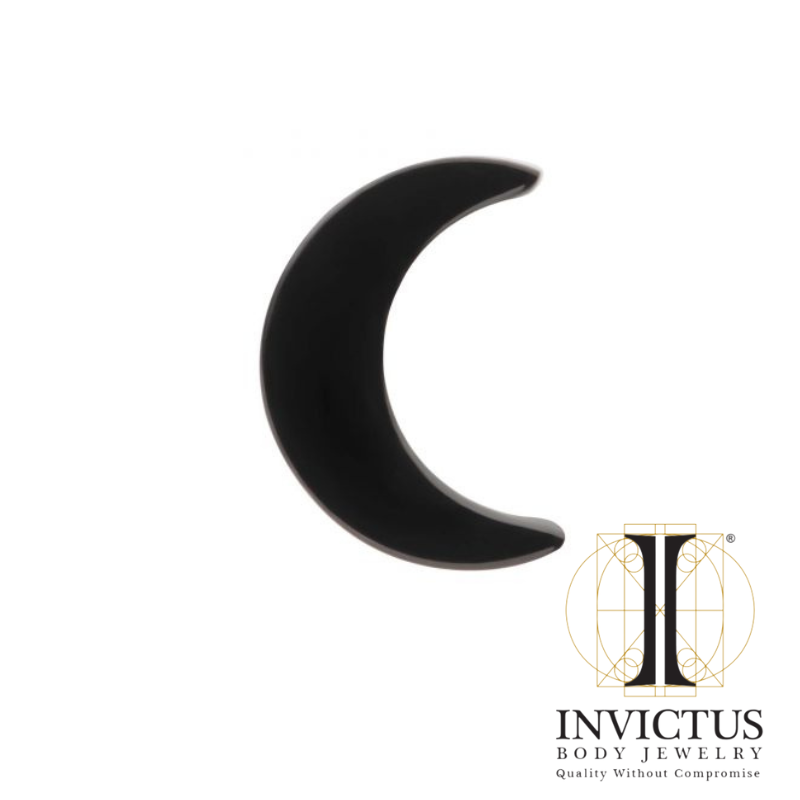 Black PVD Titanium Crescent Moon