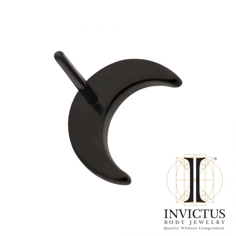 Black PVD Titanium Crescent Moon
