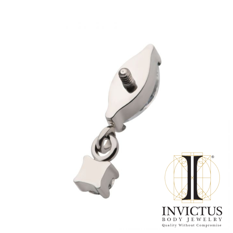 Titanium Marquise CZ med Dangle runde CZ ender