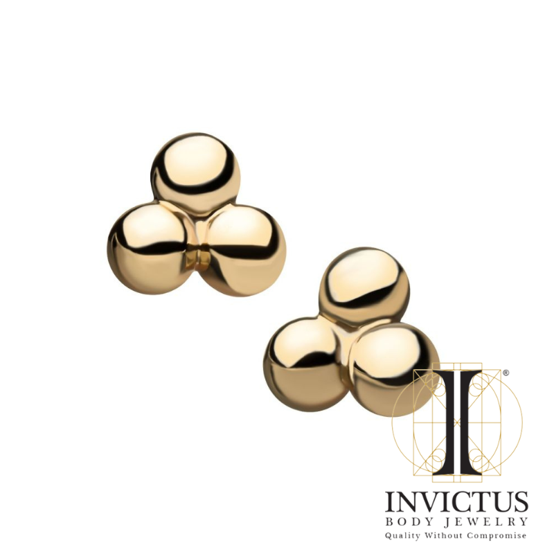 14Kt Gold Threadless Trinity Ends