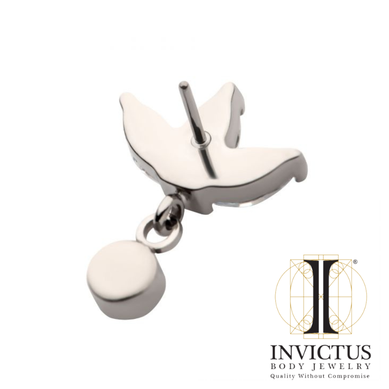 Titanium Trinity Marquise CZ med Dangle Bezel Runde CZ ender