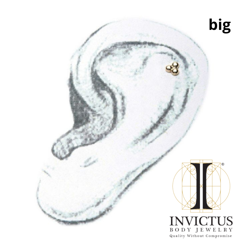 14Kt Gold Threadless Trinity Ends