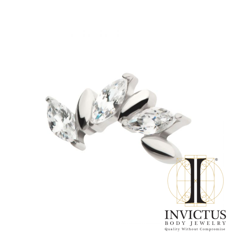 Titanium Oscillating Marquise CZ Cluster Ends