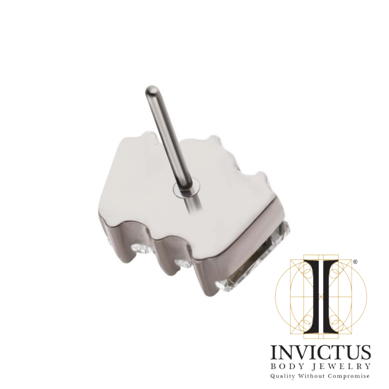 Titanium Prong Sæt Baguette CZ Cluster Ender