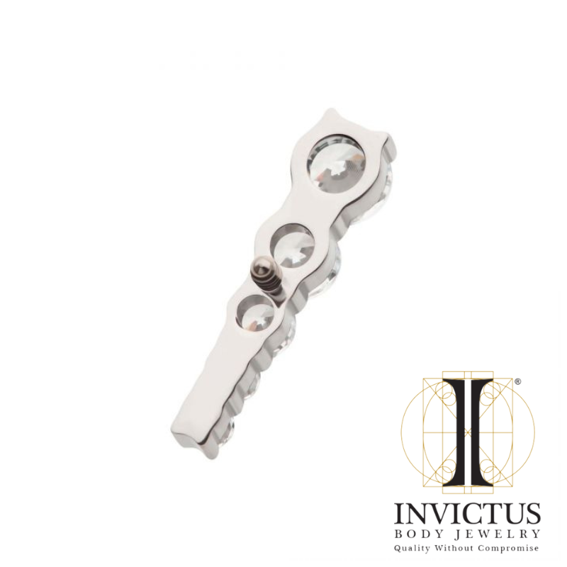 Titanium Cascading Prong Sæt Runde CZ Gem 5-Klynge Ender