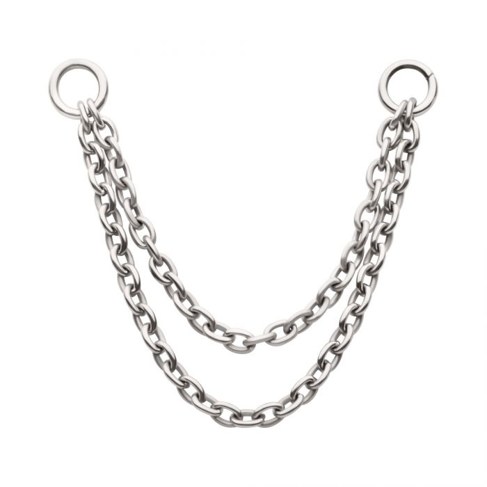 Titanium Tier Rolo Dobbeltkæde med ring