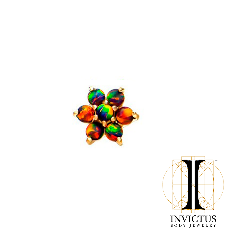 14kt Gold Threadless 7-Synthetic Opal Ends - REBELLIC