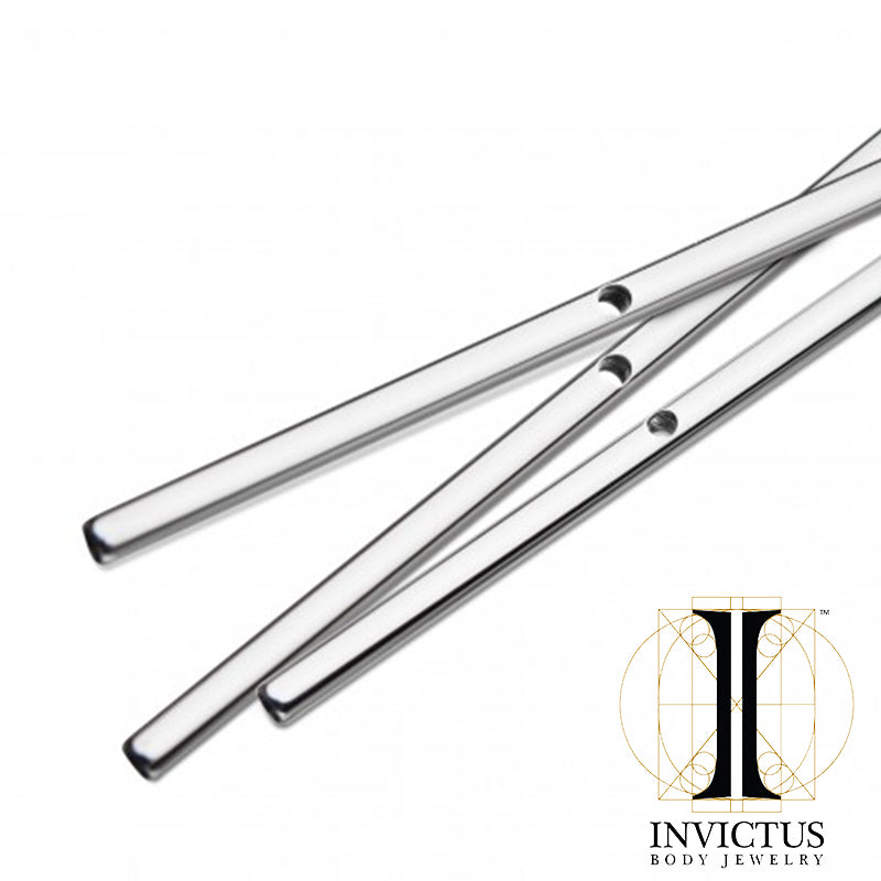14g Single Thread Drilled Industrial Barbells - REBELLIC