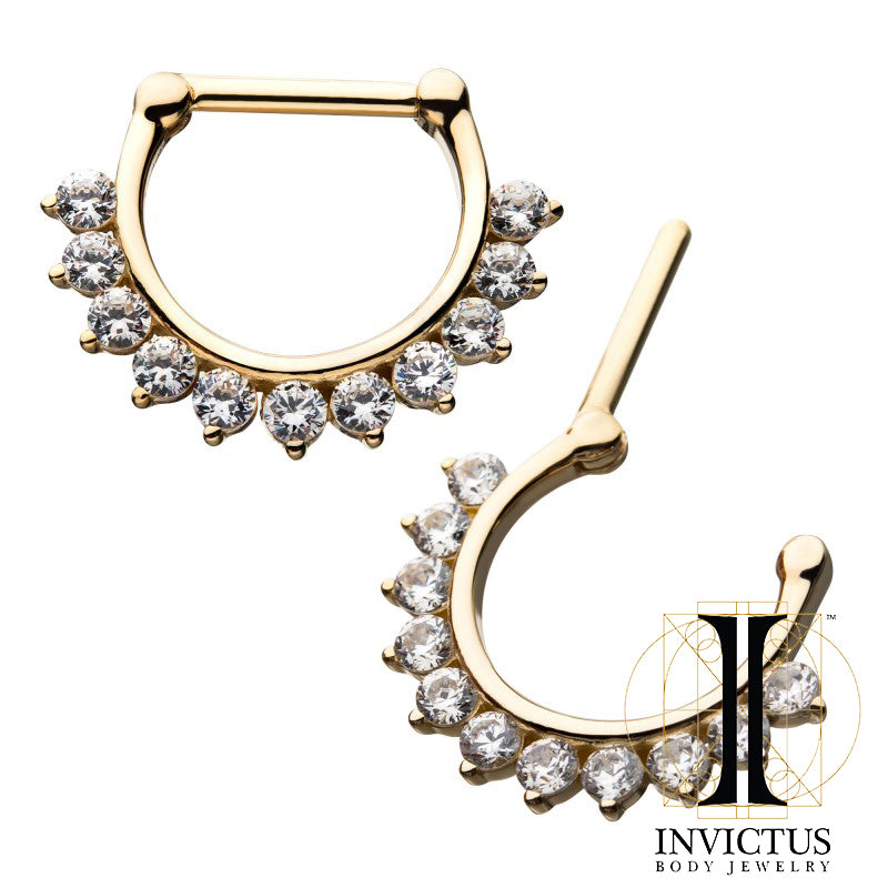 14kt Gold 11 Prong Set 2mm Clear CZ Gems - REBELLIC