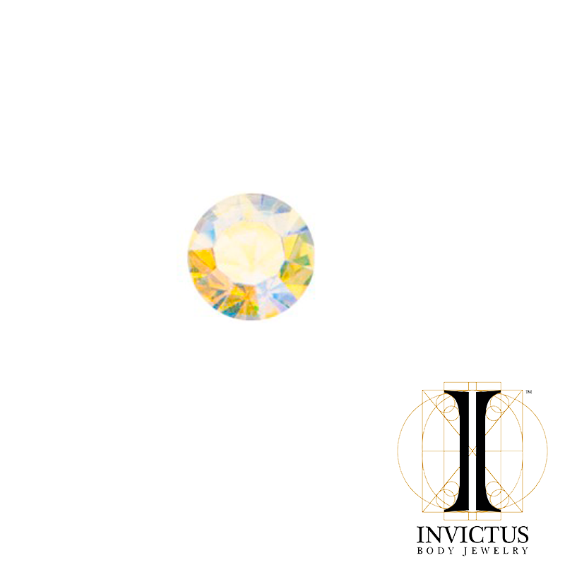16g Titanium Bezel Set Preciosa Gem Jeweled Discs - REBELLIC