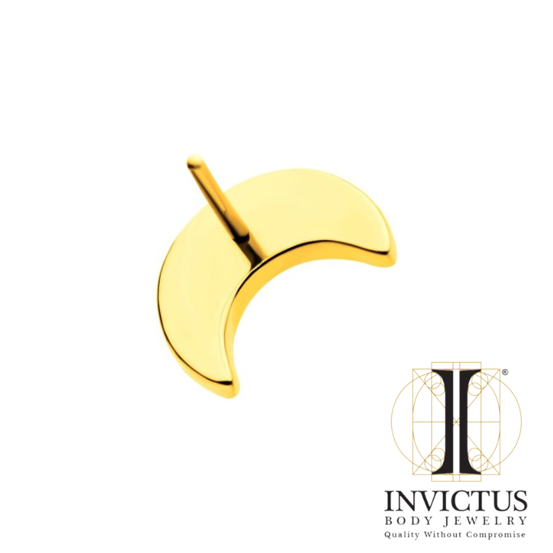 24kt Gold PVD Titanium Hammered Crescent Moon Ends