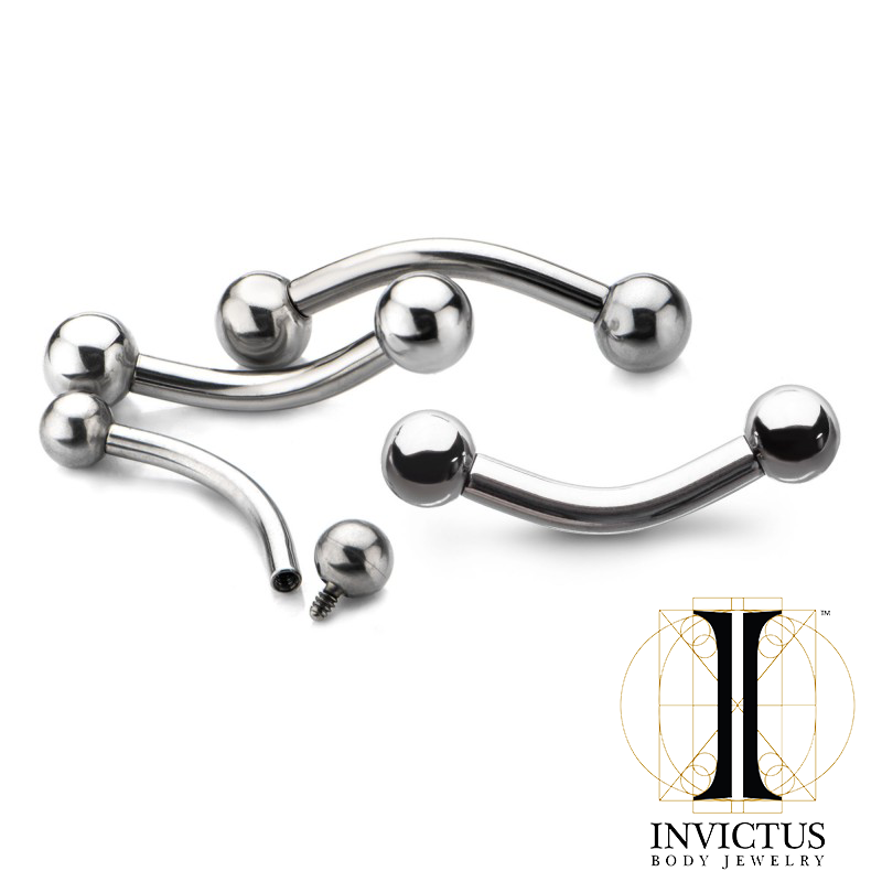 14g Internally Threaded Titanium Curved Barbell - REBELLIC