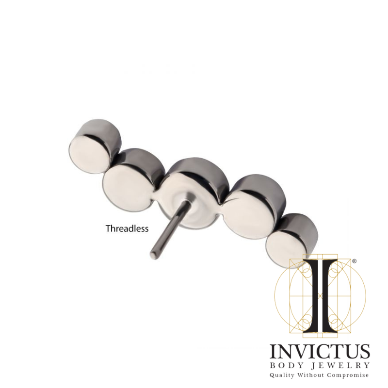 Titanium Bezel Set CZ/Opal Oscillating 5-Cluster Top