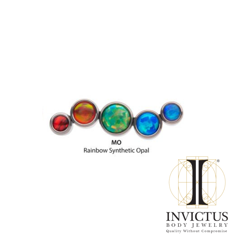 Titanium Bezel Set CZ/Opal Oscillating 5-Cluster Top