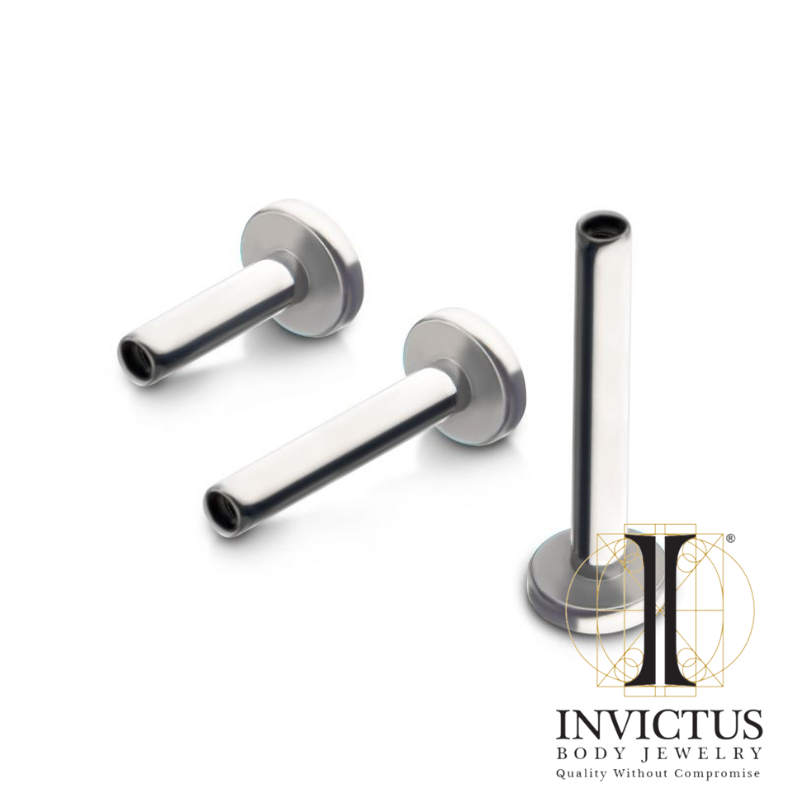 16g Internally Threaded Titanium Labret 4 mm base