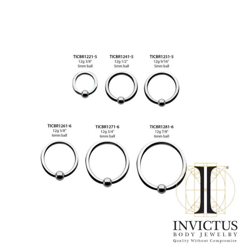 Titanium Captive Bead Rings CBR BIG GAUGE