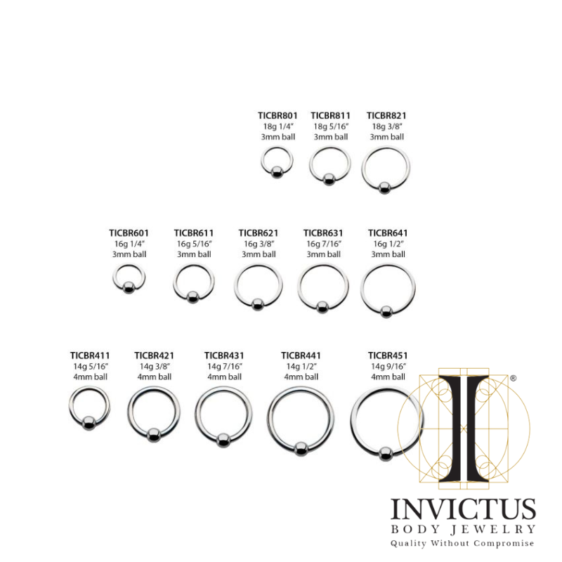 Titanium Captive Bead Rings CBR