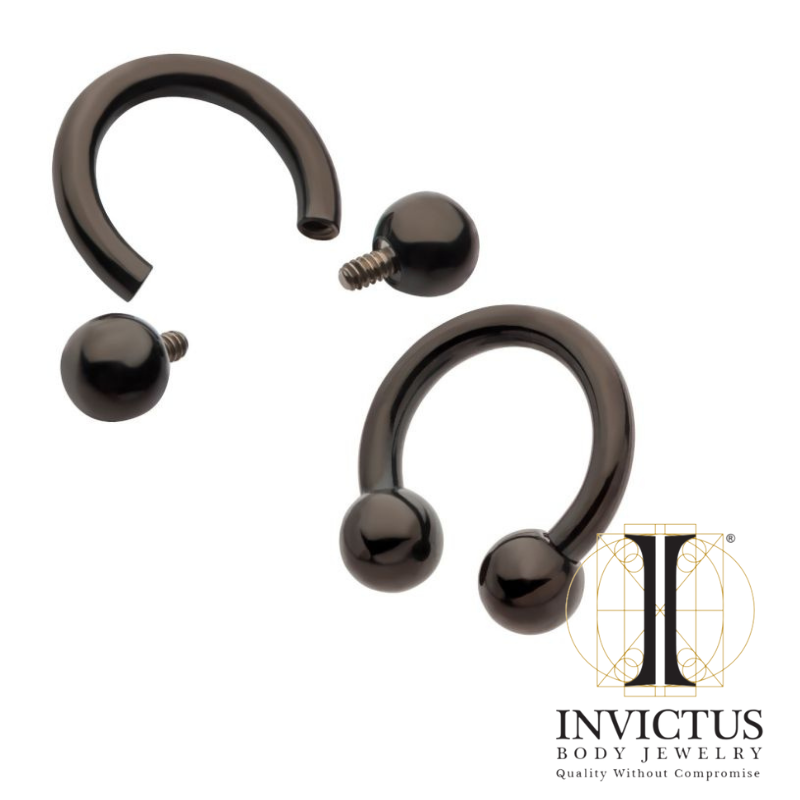 16g - Titanium Black PVD Internally Threaded Circular Barbells