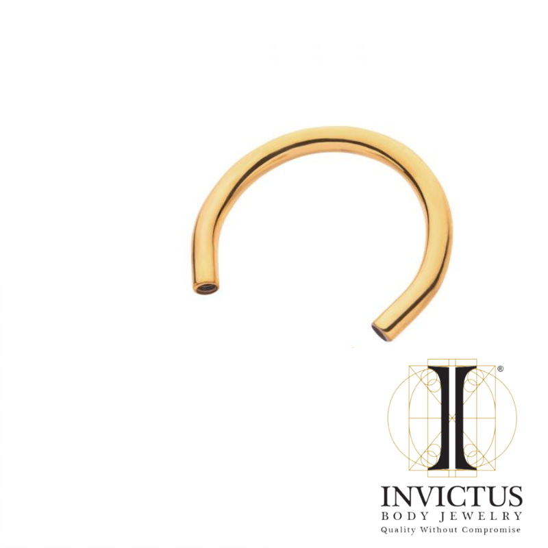 16G - 24KT Gold PVD Titanium Internally Threaded Circular Barbell