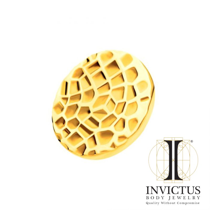 24kt Gold PVD Titanium Hammered Disk Ends