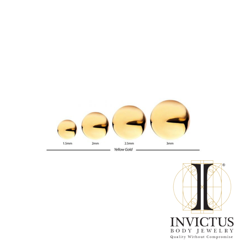 14Kt Gold Threadless Ball Ends