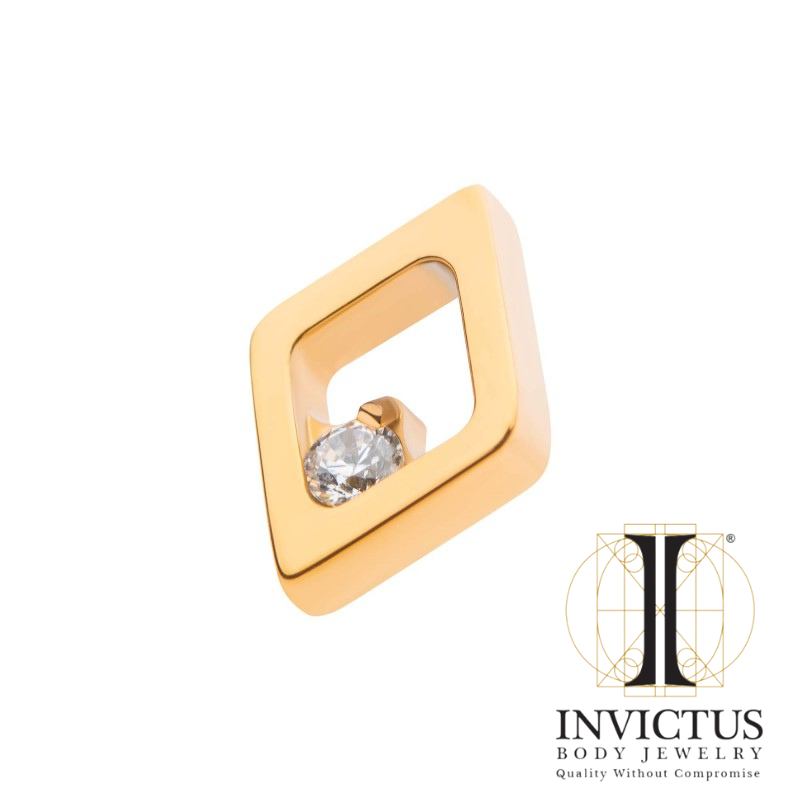 24Kt guld PVD Titanium diamantformede ender