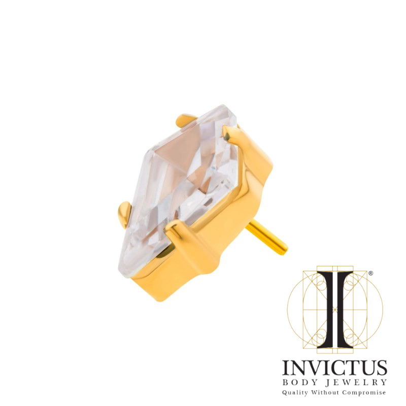 24Kt Gold PVD Titanium Kite Shaped Ends