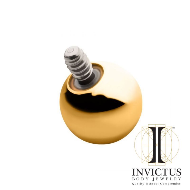 14g - 24KT Gold PVD Titanium Internally Threaded Ball