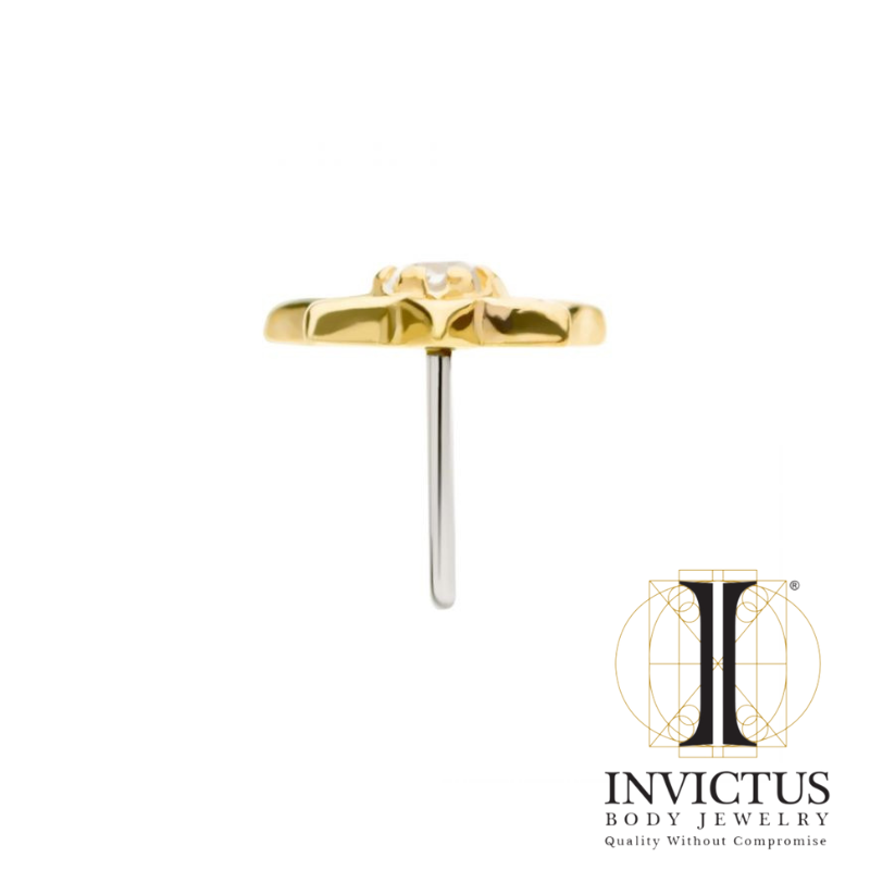 14kt Threadless Lotus Flower with CZ/ Opal