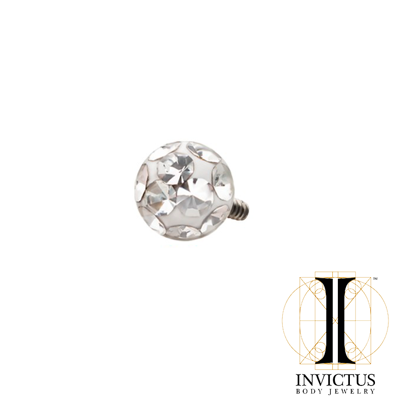 14g Titanium Internally Threaded Tiffany Ball Top with Genuine Preciosa Crystals - REBELLIC
