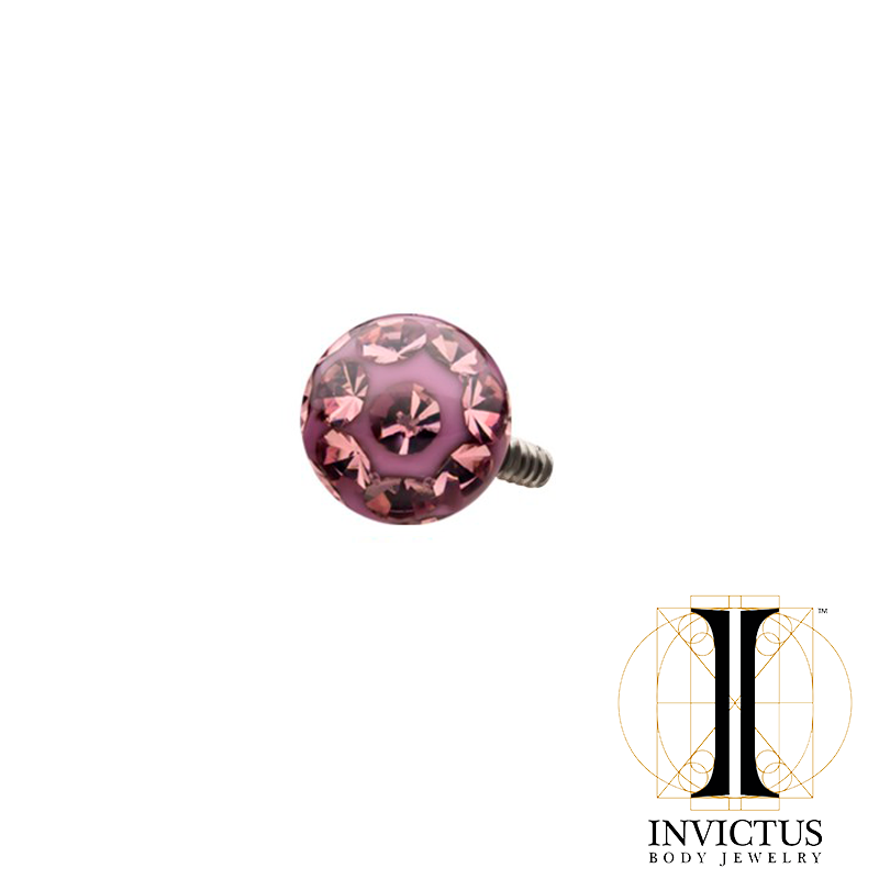 14g Titanium Internally Threaded Tiffany Ball Top with Genuine Preciosa Crystals - REBELLIC
