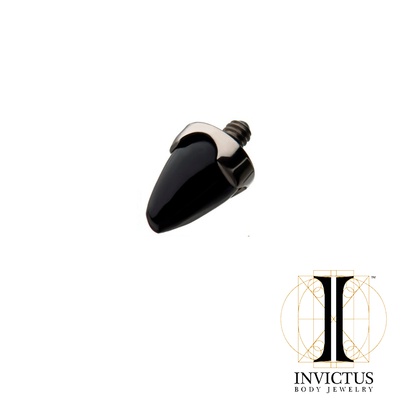 14g Titanium Internally Threaded Prong Set Stone Spike Top - REBELLIC