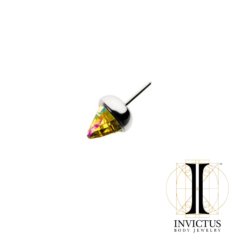 Titanium Threadless Swarovski Glass Bezel Set Cone Top - REBELLIC