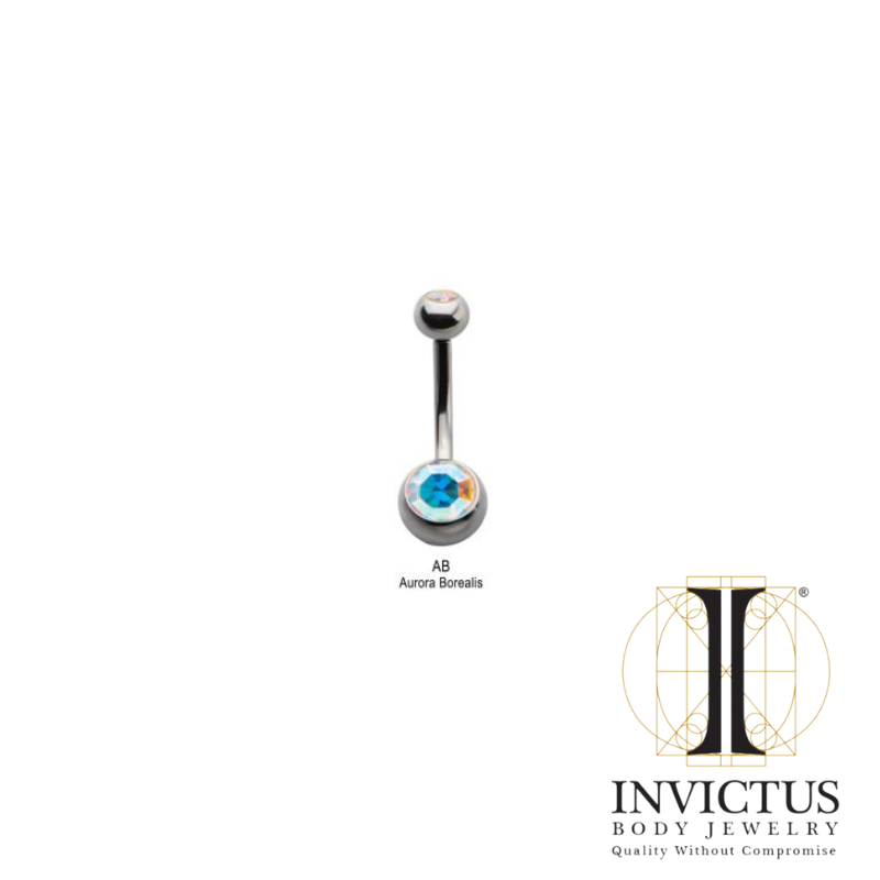 14g - 12.7mm Titanium Internally Threaded Swarovski Crystal Navel Bezel