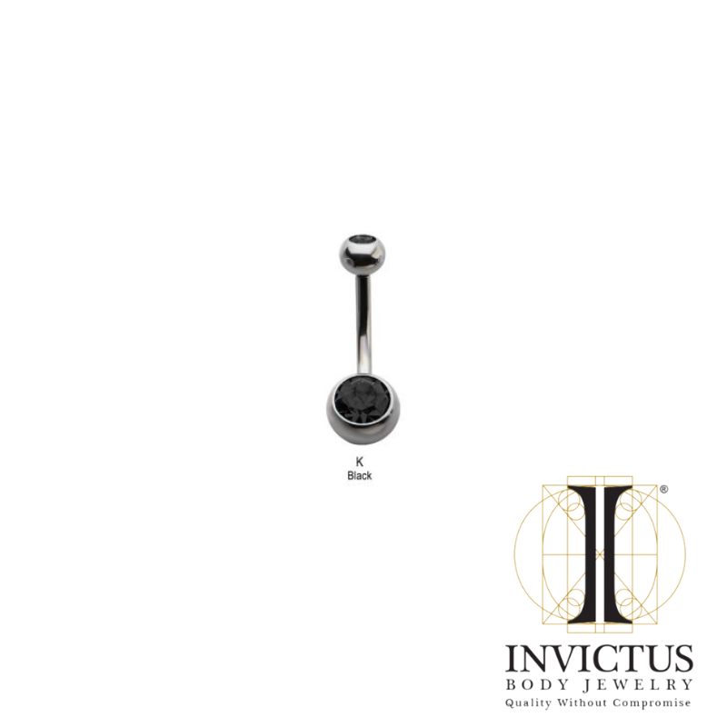 14g - 12.7mm Titanium Internally Threaded Swarovski Crystal Navel Bezel