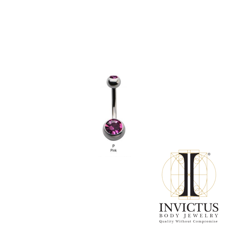 14g - 11.2mm Titanium Internally Threaded Swarovski Crystal Navel Bezel