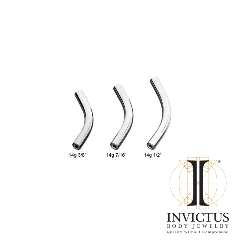 14g Threadless Titanium Curved Barbell