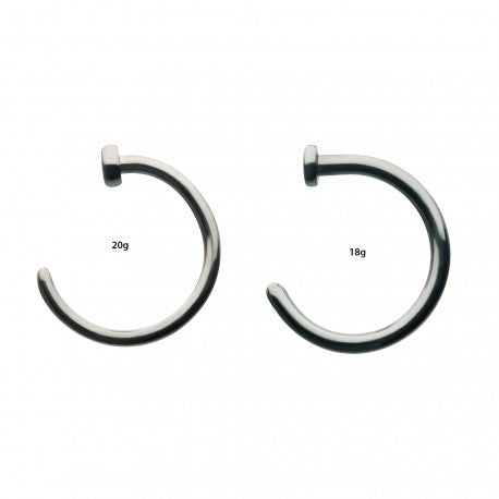 Titanium Flat Back Half Hoop Nose Ring – REBELLIC