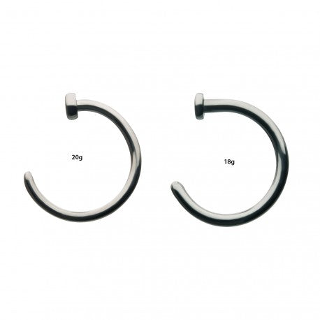 Titanium Flat Back Half Hoop Nose Ring - REBELLIC