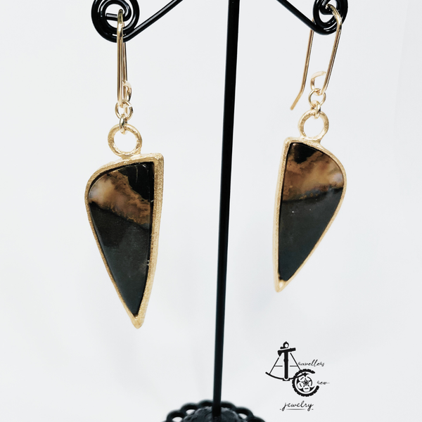 Earrings with Black Sardonix(Pair)
