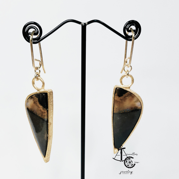 Earrings with Black Sardonix(Pair)