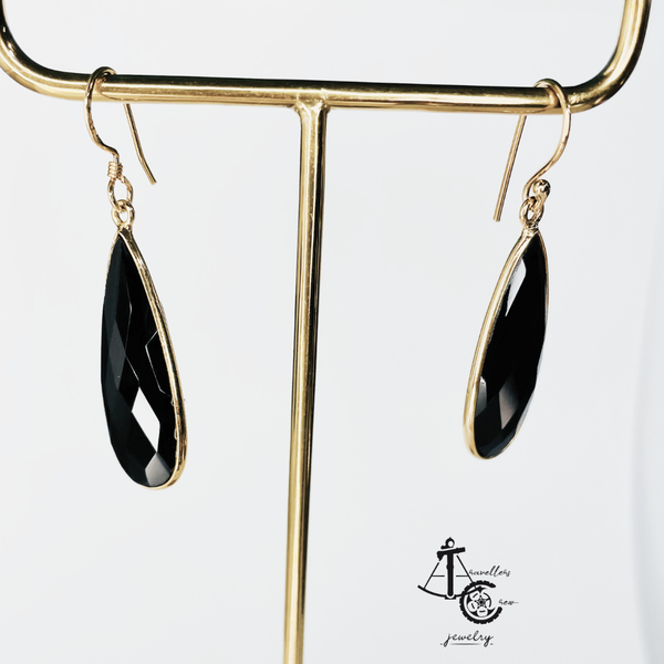 Earrings with Black Onyx (Pair) - small