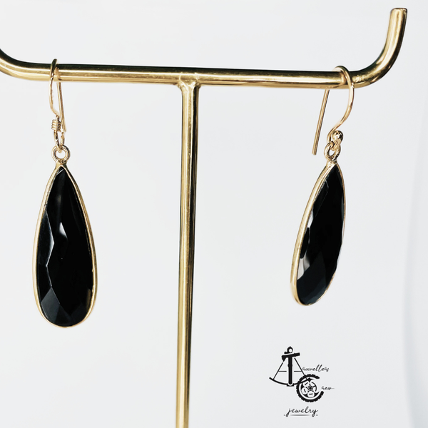 Earrings with Black Onyx (Pair) - small