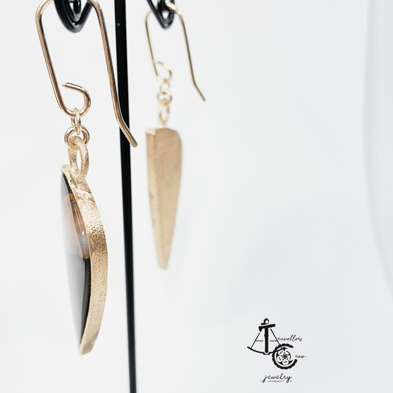 Earrings with Black Sardonix(Pair)