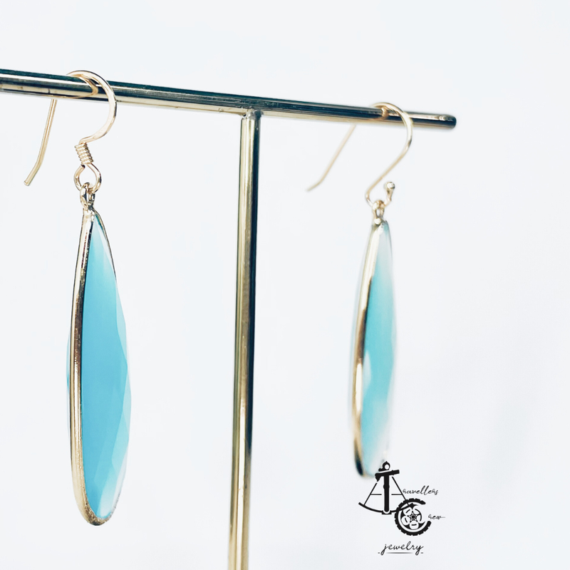 Earrings with Blue Aventurine( Pair)