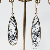 Earrings with Tourmalinated Quartz (Pair)