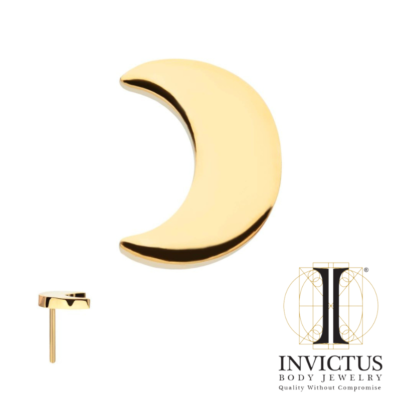 24Kt Gold PVD Titanium Threadless Moon Top.