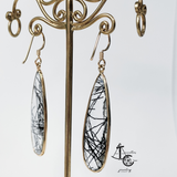 Earrings with Tourmalinated Quartz (Pair)