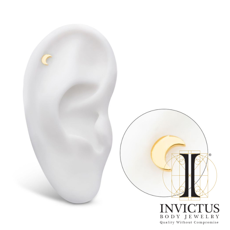 24Kt guld PVD Titanium Threadless Moon Top.